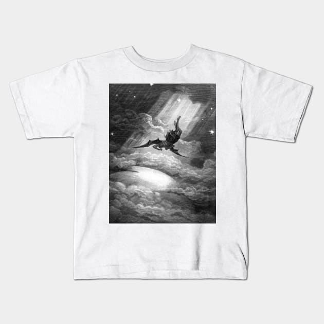 The Fall of Satan - Gustave Dore High Res Kids T-Shirt by forgottenbeauty